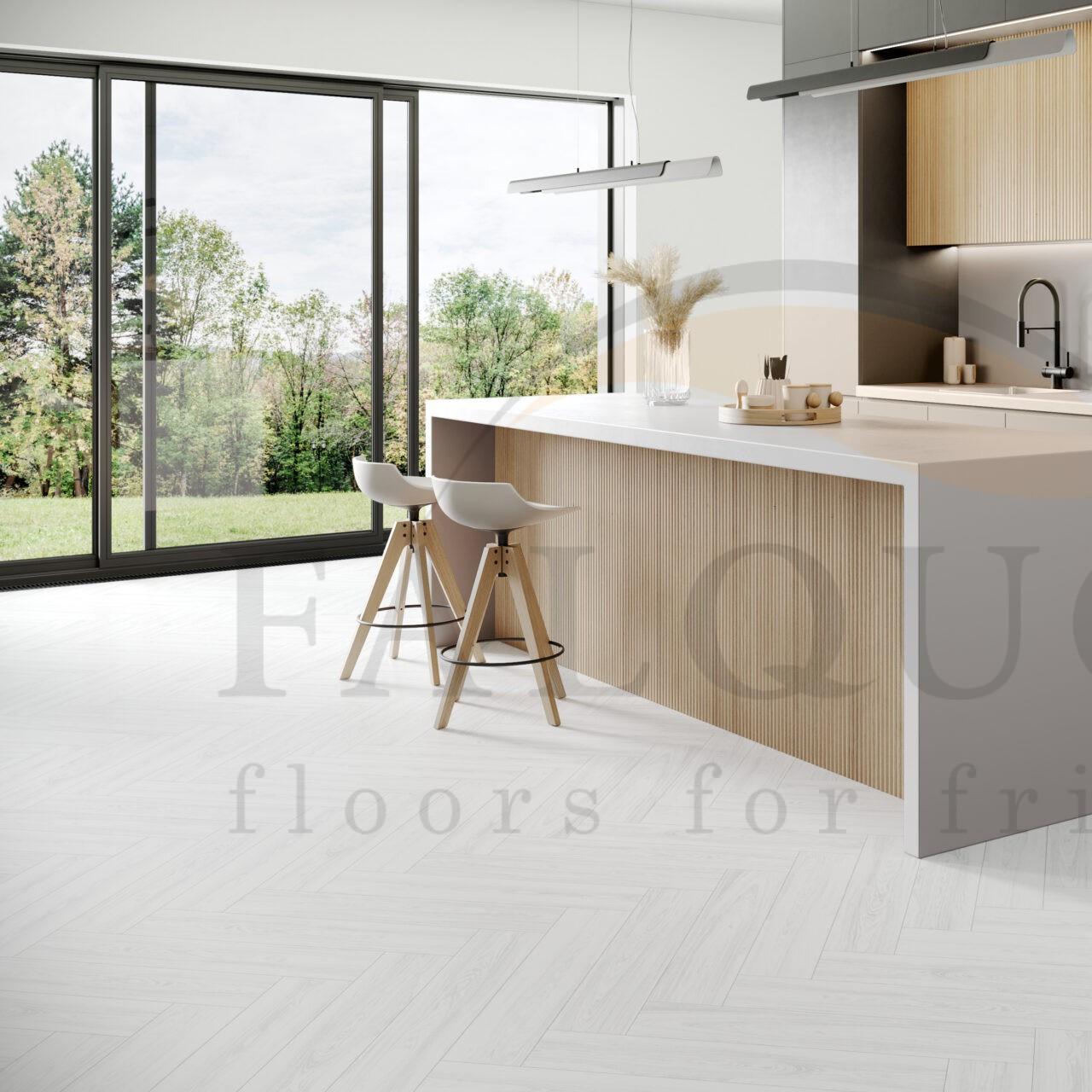 Кварцвинил The Floor Herringbone D2935 White HB