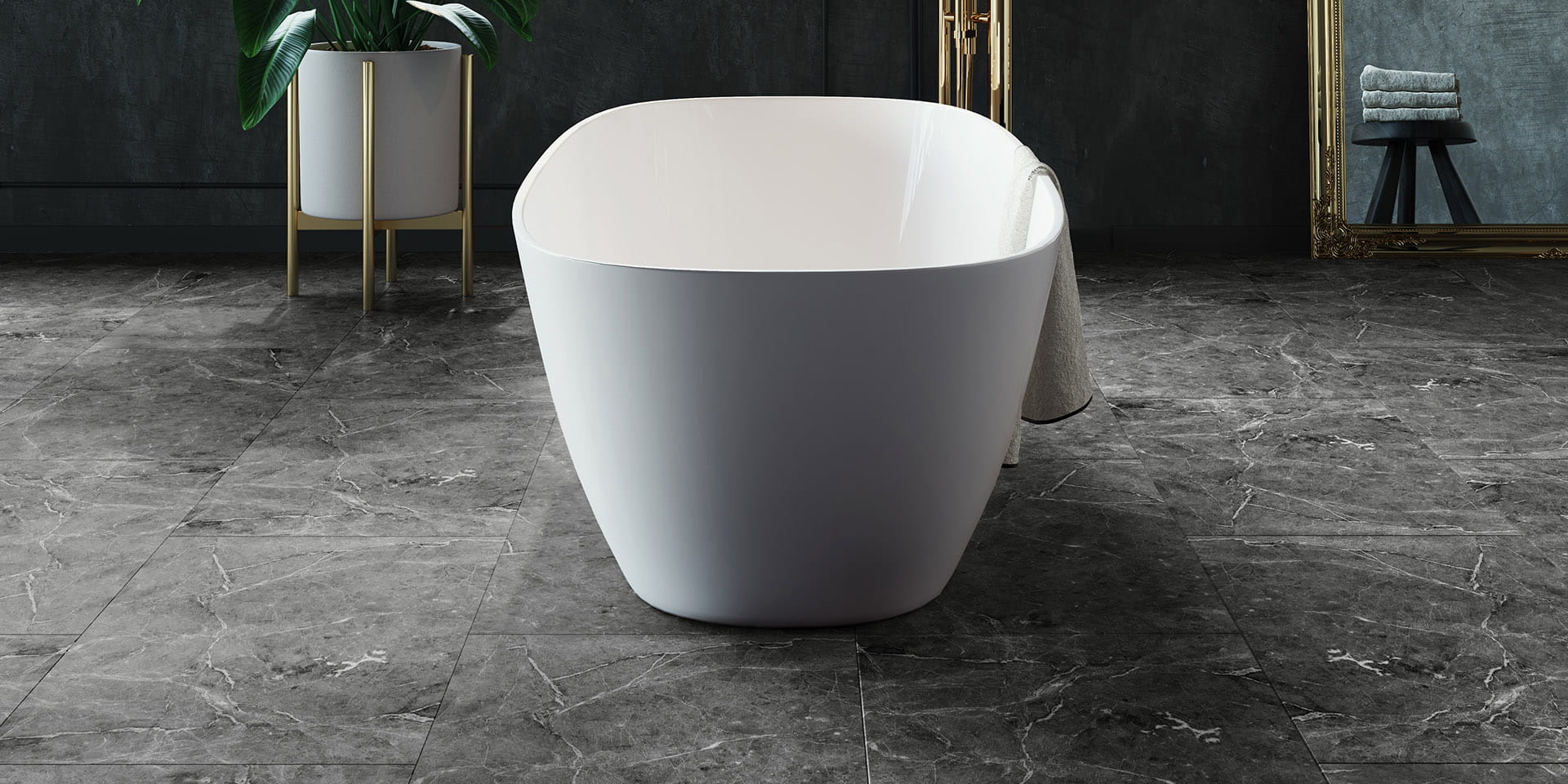 Кварцвинил Invictus Maximus Dryback Tile XL Hudson Stone - Graphite