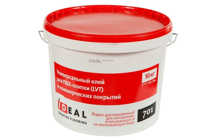 Клей универсальный для ПВХ-плитки (LVT) и коммерческих покрытий IDEAL 701 10кг