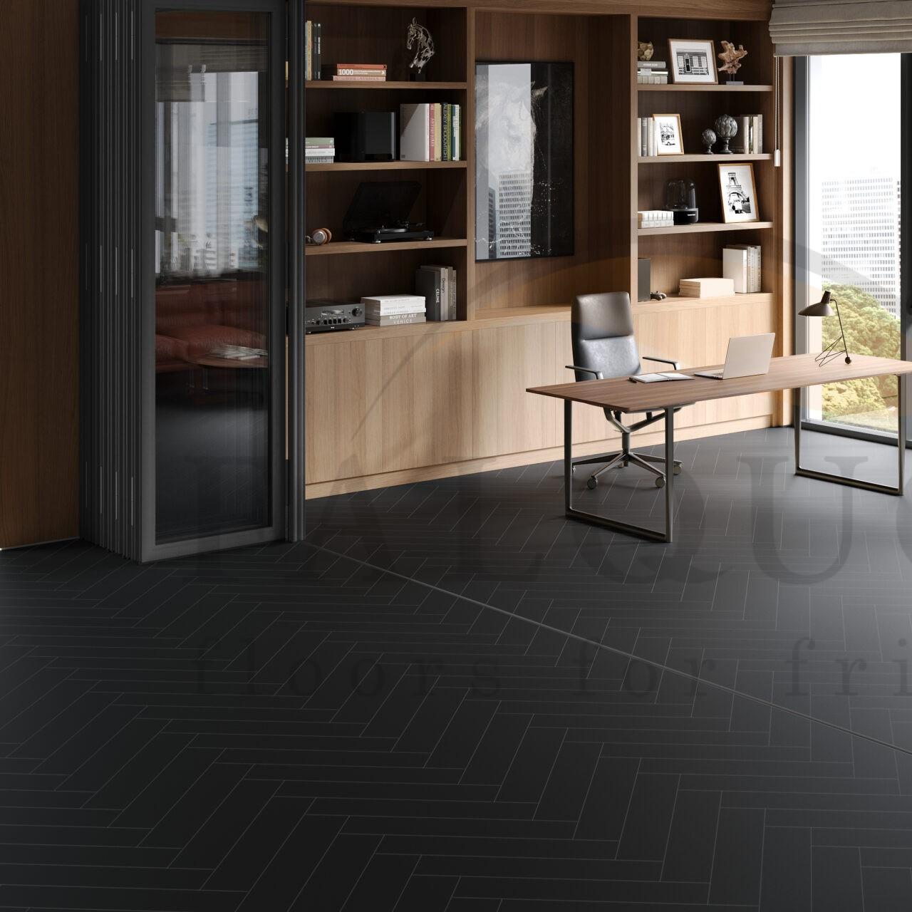 Кварцвинил The Floor Herringbone U190 Black HB