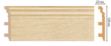 Плинтус напольный Decomaster D233-71 ШК/8 120х23х2400 мм