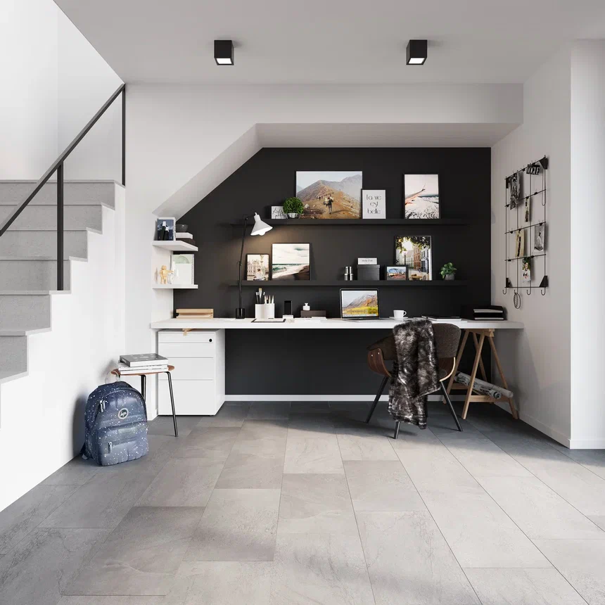Кварцвинил Invictus Maximus Click Tile Groovy Granite - Steel