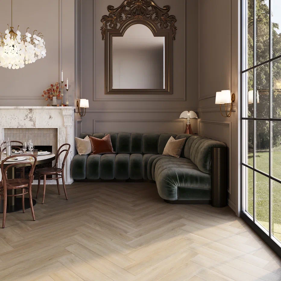 Кварцвинил Invictus Maximus Click Herringbone Divine Oak - Champagne