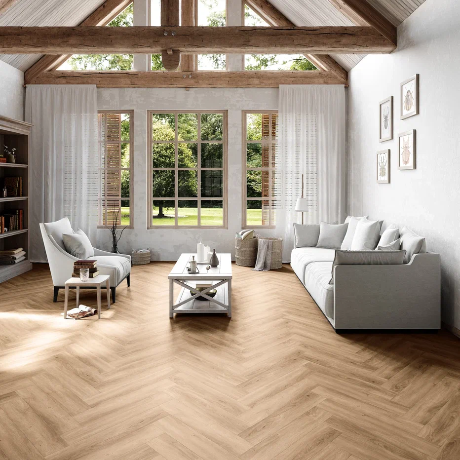 Кварцвинил Invictus Maximus Dryback Herringbone Divine Oak - Cookie