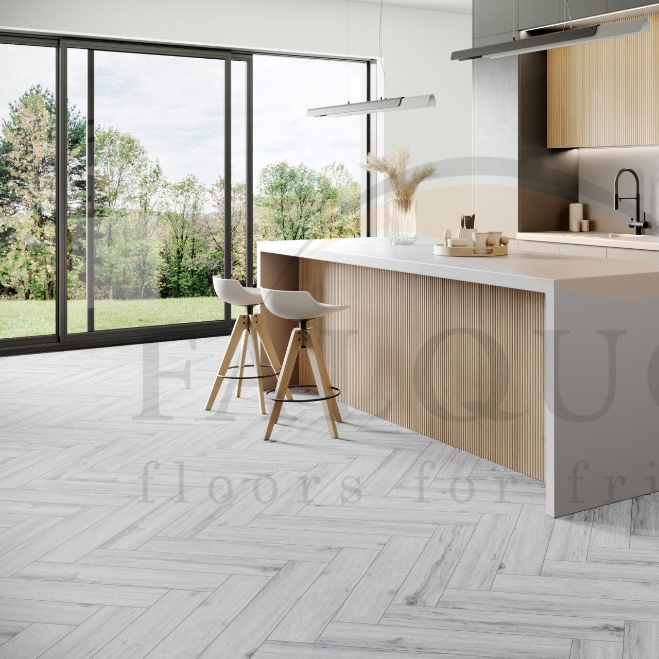 Кварцвинил The Floor Herringbone P1007 Ice Oak HB