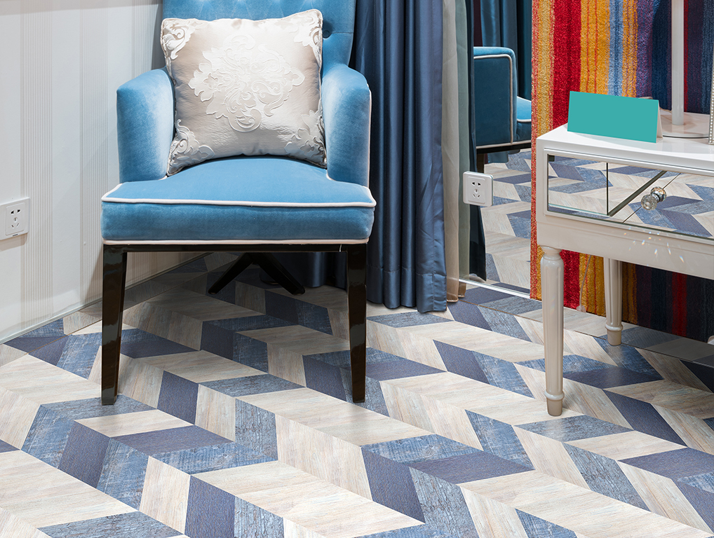 Замковое пробковое покрытие CorkStyle Chevron Blue