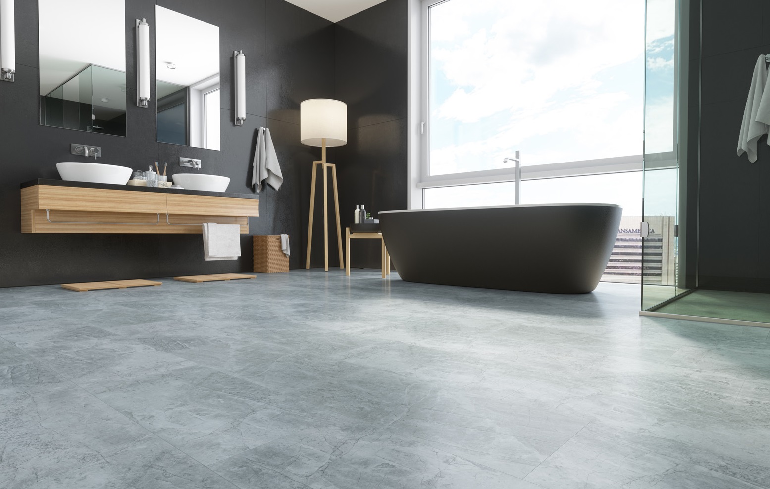 Кварцвинил Fargo Stone 61S455 Дымчатый Меланит