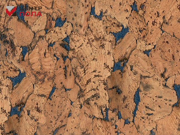 Настенное клеевое пробковое покрытие CorkStyle Wall Design Monte Blue
