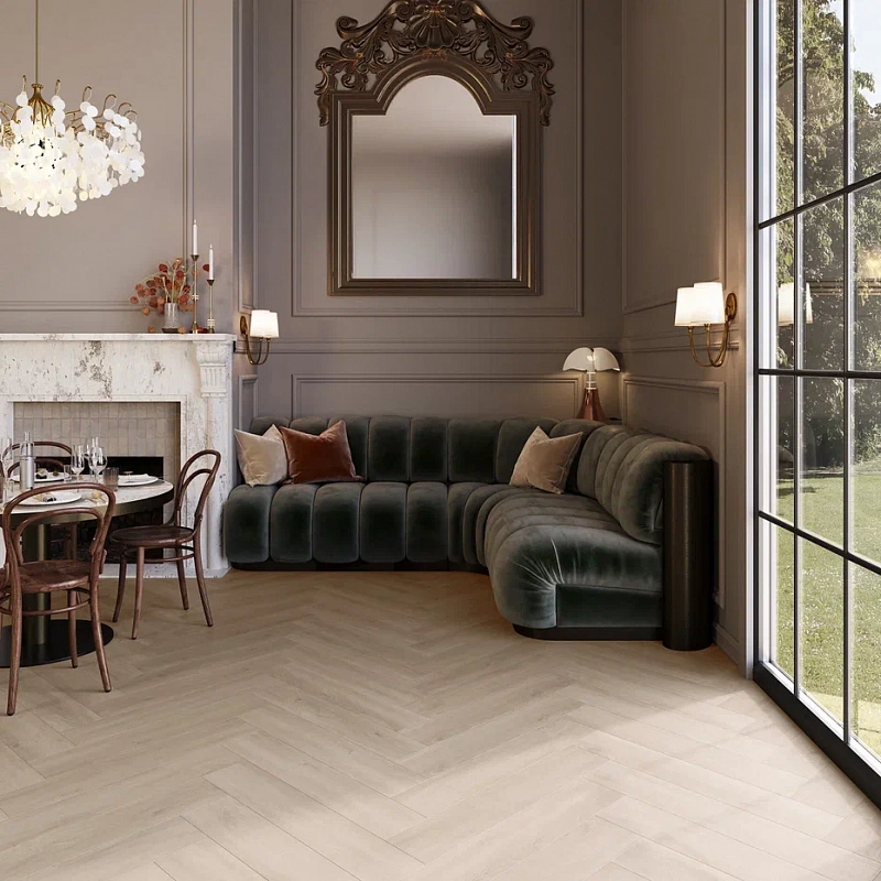 Кварцвинил Invictus Maximus Dryback Herringbone Divine Oak - Pure