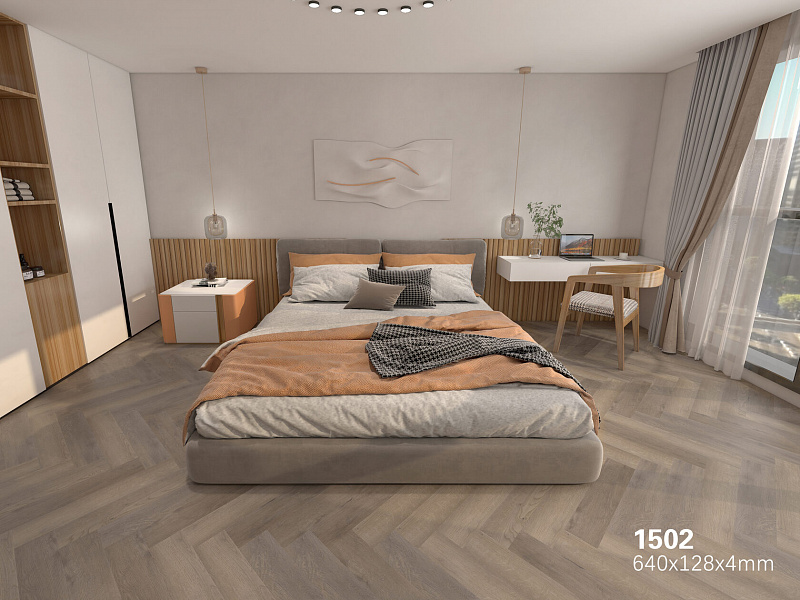 Кварцвинил Floorwood SPC Authentic 1502 Оранжевый Цветок
